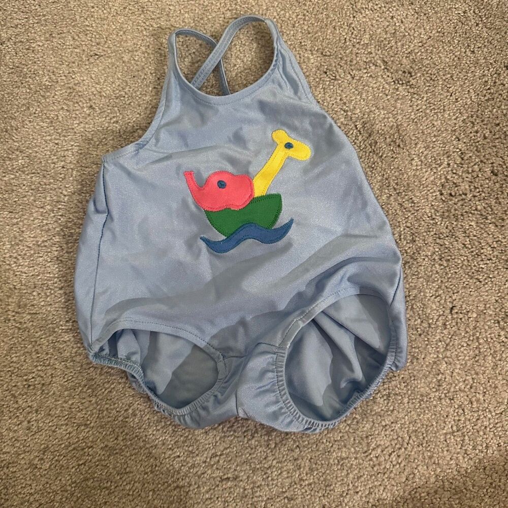 Florence Eisman Vintage Toddler girl one piece bathing suit swim noah ark size 2